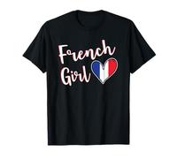 Proud French Girl France Flag French Girlfriend Wife Camiseta