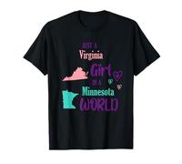 Proud Girl Solo una Chica de Virginia en un Mundo de Minnesota Camiseta