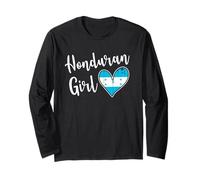 Proud Honduran Girl Honduras Flag Honduran Girlfriend Wife Manga Larga