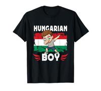 Proud Hungarian Boy Dab Pose Hungarian Son Guy Hungary Flag Camiseta