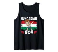 Proud Hungarian Boy Dab Pose Hungarian Son Guy Hungary Flag Camiseta sin Mangas