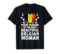 Proud Husband of Beautiful Belgian Wife Belgium Flag Camiseta