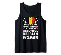 Proud Husband of Beautiful Belgian Wife Belgium Flag Camiseta sin Mangas