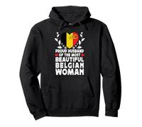 Proud Husband of Beautiful Belgian Wife Belgium Flag Sudadera con Capucha