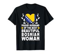 Proud Husband of Beautiful Bosnian Wife Bosnia Flag Camiseta