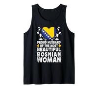 Proud Husband of Beautiful Bosnian Wife Bosnia Flag Camiseta sin Mangas