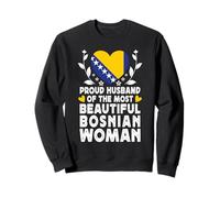 Proud Husband of Beautiful Bosnian Wife Bosnia Flag Sudadera