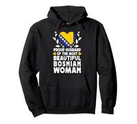 Proud Husband of Beautiful Bosnian Wife Bosnia Flag Sudadera con Capucha