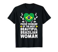 Proud Husband of Beautiful Brazilian Wife Brazil Flag Camiseta