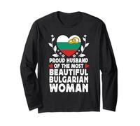 Proud Husband of Beautiful Bulgarian Wife Bulgaria Flag Manga Larga