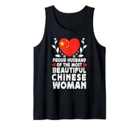 Proud Husband of Beautiful Chinese Wife China Flag Camiseta sin Mangas