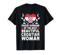 Proud Husband of Beautiful Croatian Wife Croatia Flag Camiseta