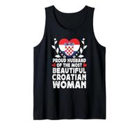 Proud Husband of Beautiful Croatian Wife Croatia Flag Camiseta sin Mangas