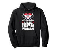 Proud Husband of Beautiful Croatian Wife Croatia Flag Sudadera con Capucha