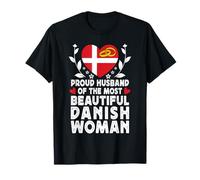Proud Husband of Beautiful Danish Wife Denmark Flag Camiseta