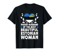 Proud Husband of Beautiful Estonian Wife Estonia Flag Camiseta