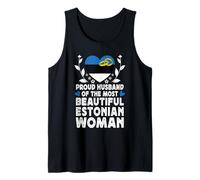 Proud Husband of Beautiful Estonian Wife Estonia Flag Camiseta sin Mangas