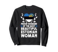 Proud Husband of Beautiful Estonian Wife Estonia Flag Sudadera