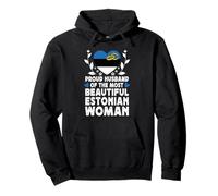 Proud Husband of Beautiful Estonian Wife Estonia Flag Sudadera con Capucha