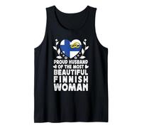 Proud Husband of Beautiful Finnish Wife Finland Flag Camiseta sin Mangas