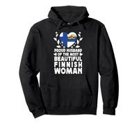 Proud Husband of Beautiful Finnish Wife Finland Flag Sudadera con Capucha