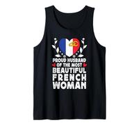 Proud Husband of Beautiful French Wife France Flag Camiseta sin Mangas