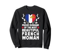 Proud Husband of Beautiful French Wife France Flag Sudadera