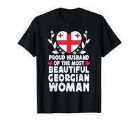 Proud Husband of Beautiful Georgian Wife Georgia Flag Camiseta