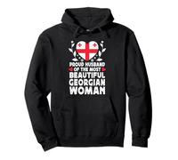 Proud Husband of Beautiful Georgian Wife Georgia Flag Sudadera con Capucha