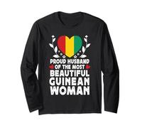 Proud Husband of Beautiful Guinean Wife Guinea Flag Manga Larga