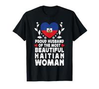 Proud Husband of Beautiful Haitian Wife Haiti Flag Camiseta