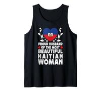 Proud Husband of Beautiful Haitian Wife Haiti Flag Camiseta sin Mangas