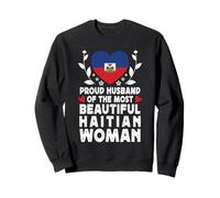 Proud Husband of Beautiful Haitian Wife Haiti Flag Sudadera
