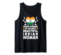 Proud Husband of Beautiful Indian Wife India Flag Camiseta sin Mangas