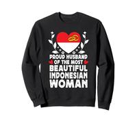 Proud Husband of Beautiful Indonesian Wife Indonesia Flag Sudadera