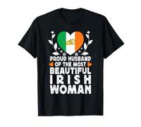 Proud Husband of Beautiful Irish Wife Ireland Flag Camiseta