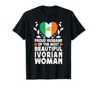 Proud Husband of Beautiful Ivorian Wife Ivory Coast Flag Camiseta