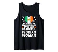 Proud Husband of Beautiful Ivorian Wife Ivory Coast Flag Camiseta sin Mangas
