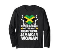 Proud Husband of Beautiful Jamaican Wife Jamaica Flag Manga Larga