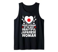 Proud Husband of Beautiful Japanese Wife Japan Flag Camiseta sin Mangas
