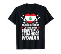Proud Husband of Beautiful Lebanese Wife Lebanon Flag Camiseta