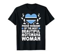 Proud Husband of Beautiful Motswana Wife Botswana Flag Camiseta