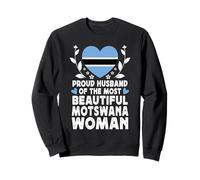 Proud Husband of Beautiful Motswana Wife Botswana Flag Sudadera