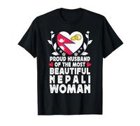 Proud Husband of Beautiful Nepali Wife Nepal Flag Camiseta