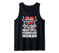 Proud Husband of Beautiful Norwegian Wife Norway Flag Camiseta sin Mangas
