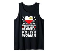 Proud Husband of Beautiful Polish Wife Poland Flag Camiseta sin Mangas
