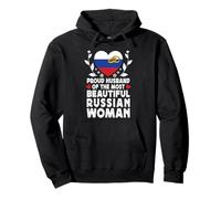 Proud Husband of Beautiful Russian Wife Russia Flag Sudadera con Capucha
