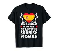 Proud Husband of Beautiful Spanish Wife Spain Flag Camiseta