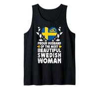 Proud Husband of Beautiful Swedish Wife Sweden Flag Camiseta sin Mangas