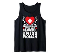 Proud Husband of Beautiful Swiss Wife Switzerland Flag Camiseta sin Mangas